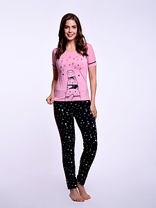 Купить Костюм для сна(футболка+штаны) 96198 розовый оптом
