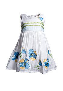 Купить Платье для девочки PL76 бело-голубой оптом