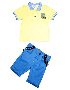 Купить Комплект для мальчика двойка KOMM18/03-6-18 желтый/темно-голубой оптом