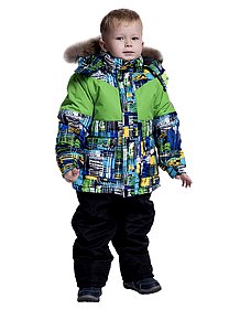 Купить Костюм для мальчика зимний (куртка+штаны) J11 зеленый оптом