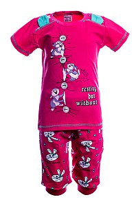 Купить Пижама для девочки 85152 малиновый оптом
