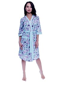Купить Комплект женский (ночная сорочка+халат) 7224 голубой оптом