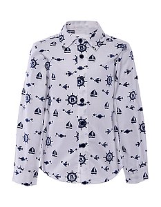 Купить Рубашка  для мальчика BK378R-L18 бело-синий оптом