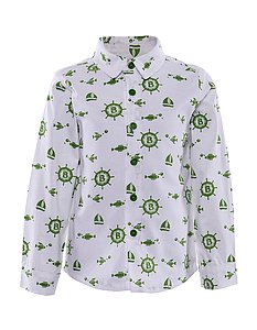 Купить Рубашка  для мальчика BK378R-L18 бело-зеленый оптом