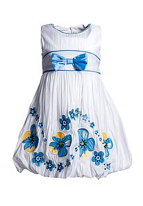 Купить Платье для девочки PL89 бело-голубой оптом