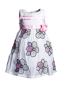 Купить Платье для девочки PL95 бело-розовый оптом