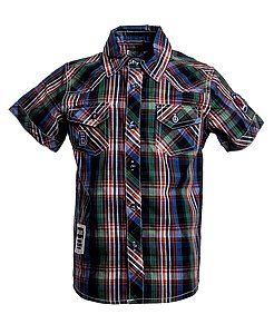 Купить Рубашка для мальчика BK572R-L18 оранжево-зеленый оптом