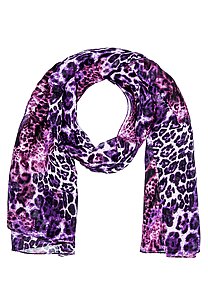 Купить Шарф женский 19-16-46 леопардово-фиолетовый оптом
