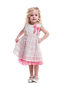 Купить Платье для девочки PL99 бело-розовый оптом