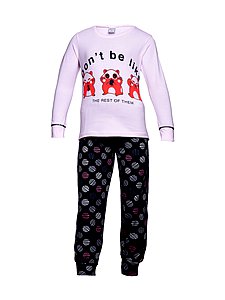 Купить Пижама для девочки (кофта+штаны) 95063 розовый/темно-синий оптом