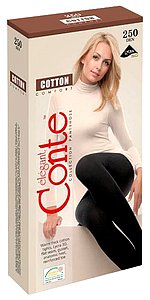 Купить Колготки женские (бандероль) Conte Cotton 250 nero оптом
