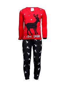 Купить Пижама для девочки (кофта+штаны) 95079 красный/темно-синий оптом