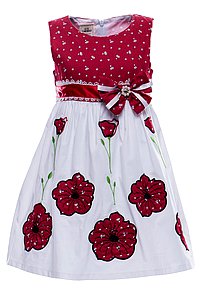 Купить Платье для девочки PL69 бело-красный оптом
