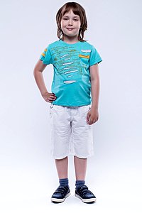 Купить Футболка для мальчика FDM64 бирюзовый оптом