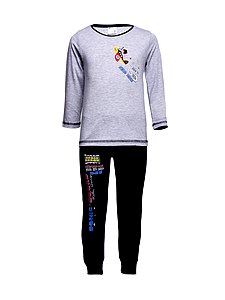 Купить Пижама для мальчика(кофта+штаны) 89098 серый/темно-синий оптом