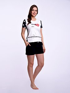 Купить Комплект женский(футболка+шортики) 80920 белый оптом