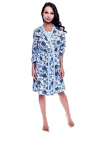 Купить Комплект женский (ночная сорочка+халат) 91800 фиолетово-голубой оптом