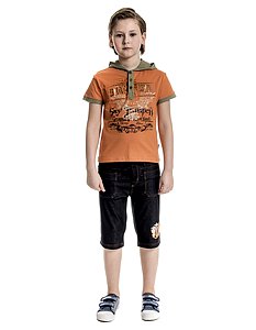 Купить Рубашка-поло для мальчика к/р 0911 оранжевый оптом