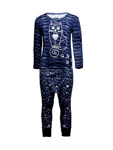 Купить Пижама для девочки (кофта+штаны) 85268 серо-синий оптом