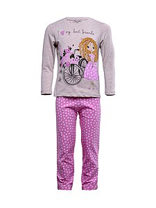Купить Пижама для девочек 10014 бежево-розовый оптом