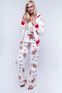 Купить Пижама женская PDG29 бело-красный оптом