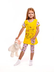 Купить Пижама для девочки 85159 желтый оптом