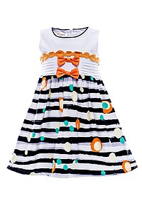 Купить Платье для девочки PL70 бело-оранжевый оптом